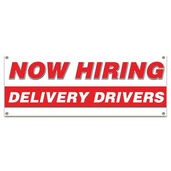 Signmission Now Hiring Delivery Drivers Banner Apply Inside Accepting Application Single Sided B-30229 - main